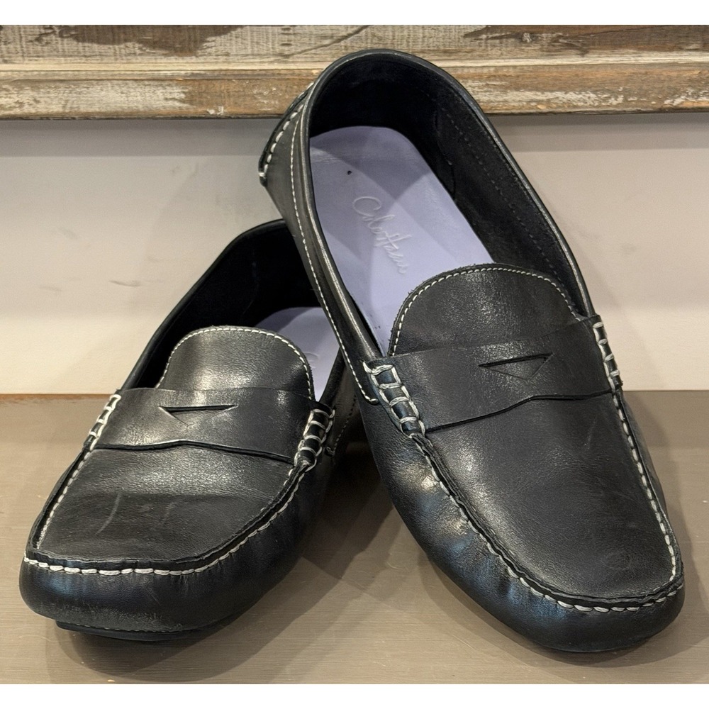 Cole Haan Women's 9B Black Leather Penny Loafers Driving Moccasins D18591